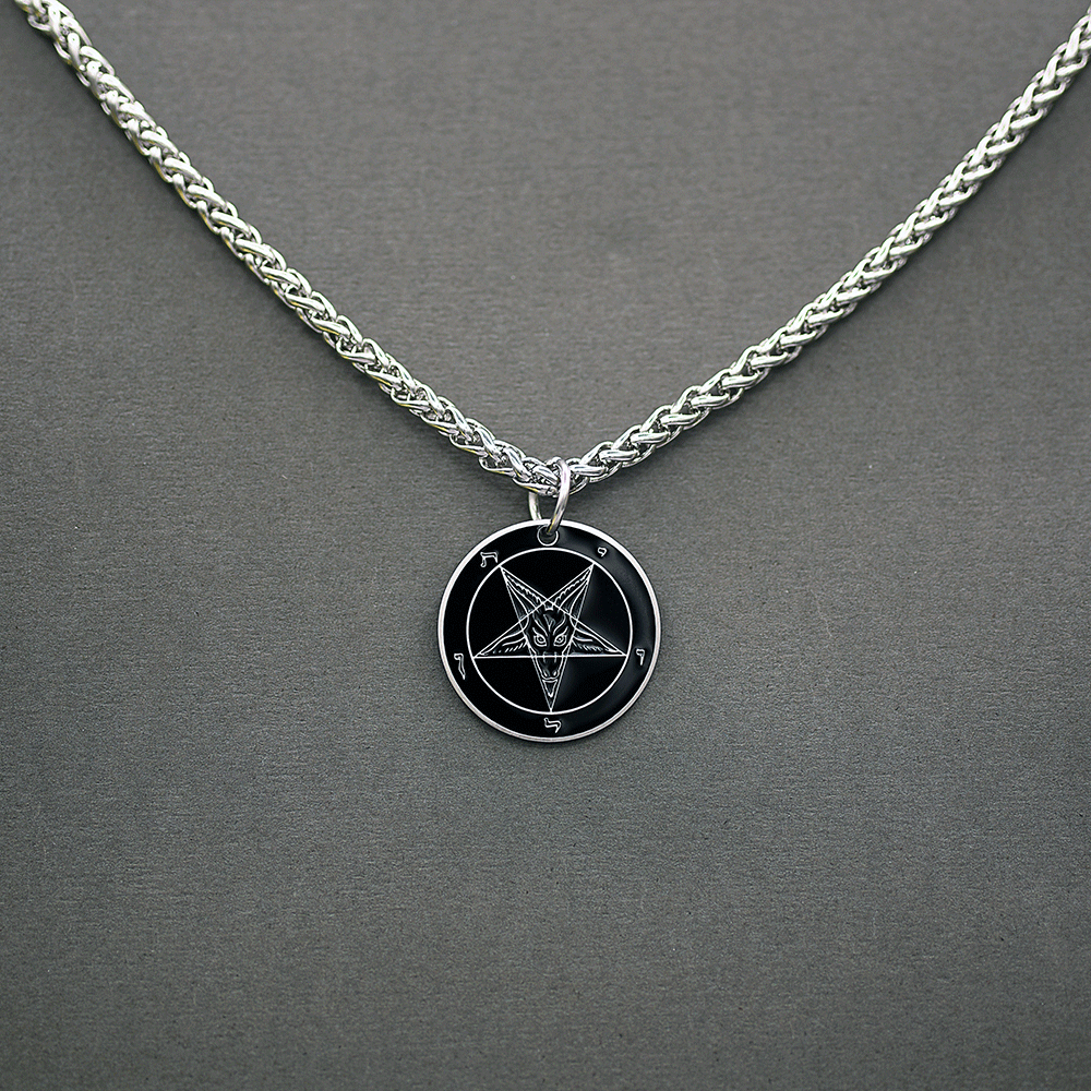 1" Baphomet Medallion - Hell Forged Steel - Satanme