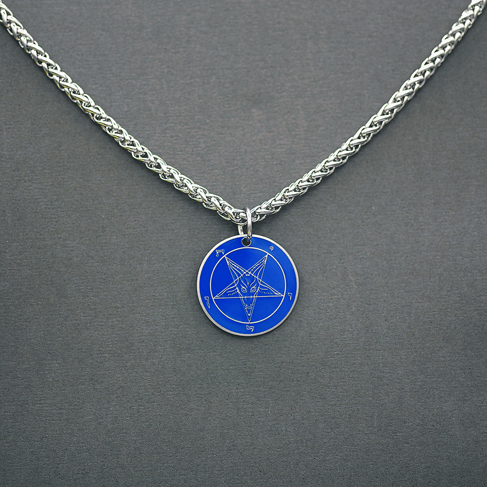 1" Baphomet Medallion - Hell Forged Steel - Satanme