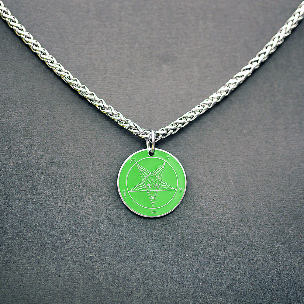 1" Baphomet Medallion - Hell Forged Steel - Satanme