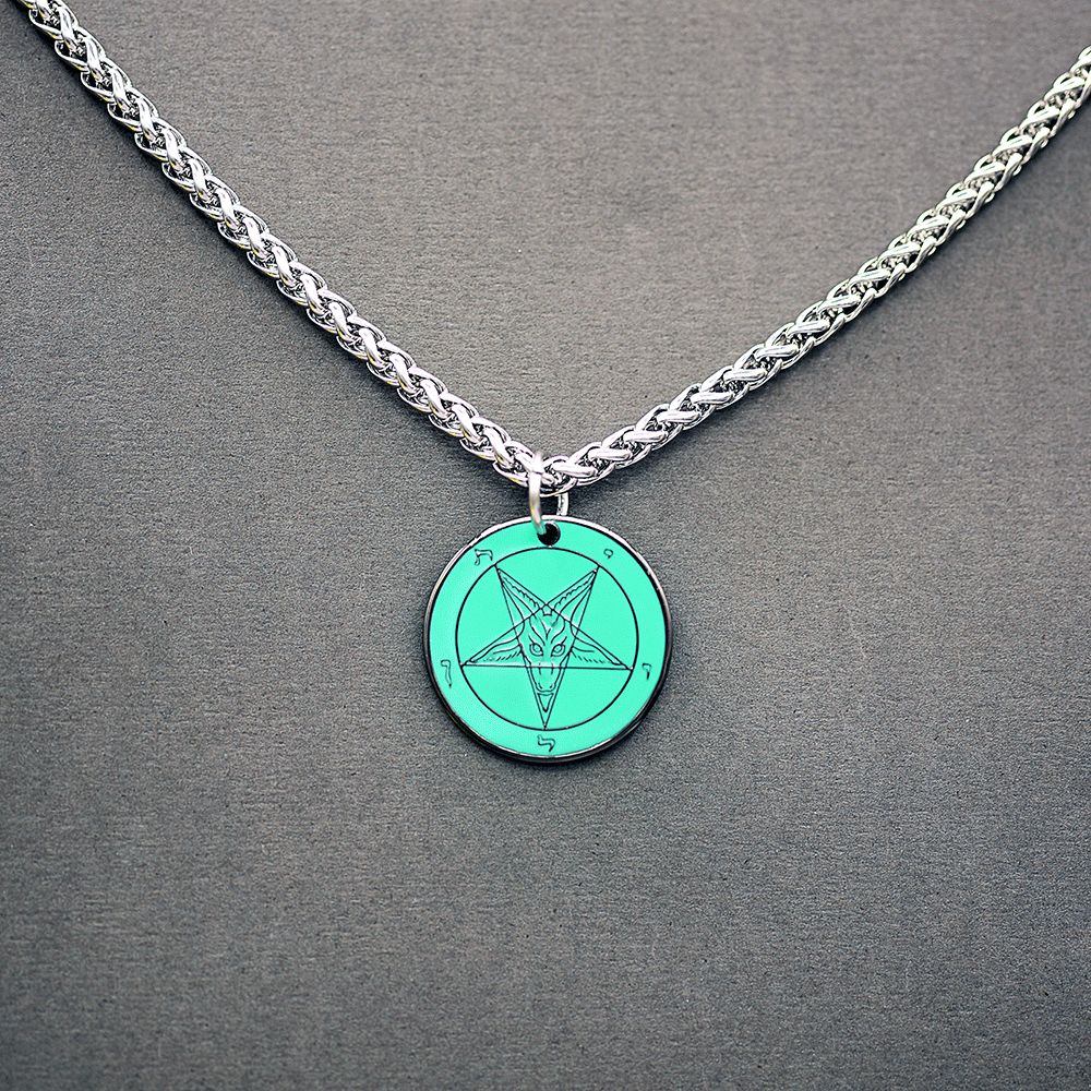 1" Baphomet Medallion - Hell Forged Steel - Satanme