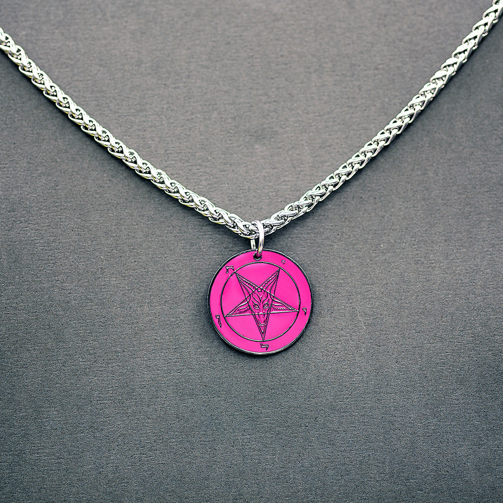 1" Baphomet Medallion - Hell Forged Steel - Satanme