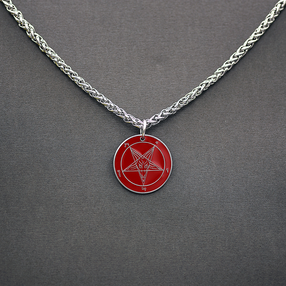1" Baphomet Medallion - Hell Forged Steel - Satanme