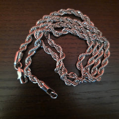 24" 5mm Silver Rope Chain
