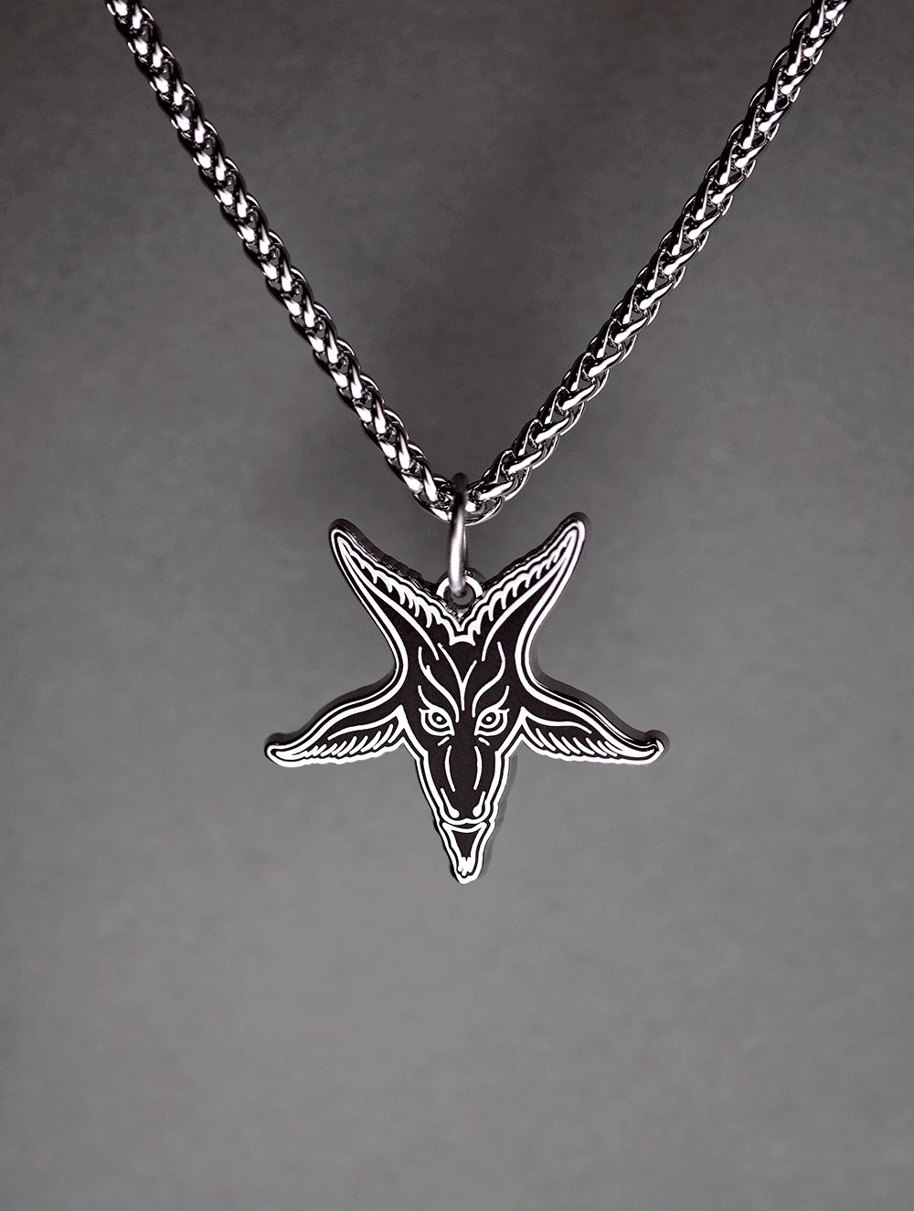 Baphomet Goats Head Cloisonne Medallion - Satanme