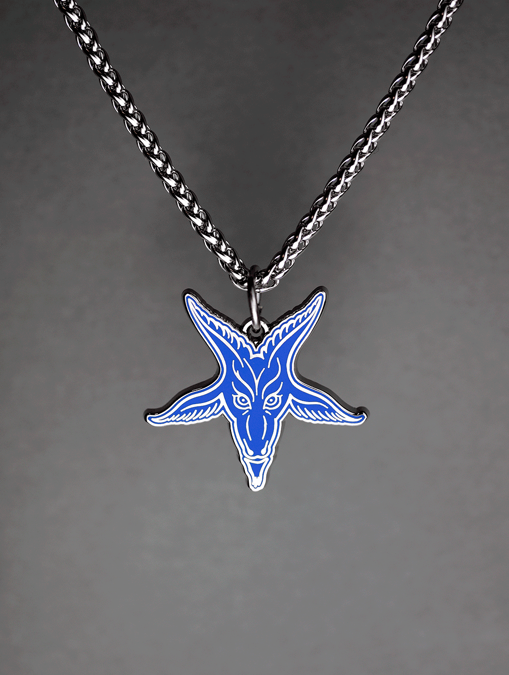 Baphomet Goats Head Cloisonne Medallion - Satanme