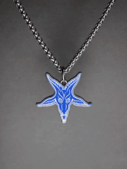 Baphomet Goats Head Cloisonne Medallion - Satanme