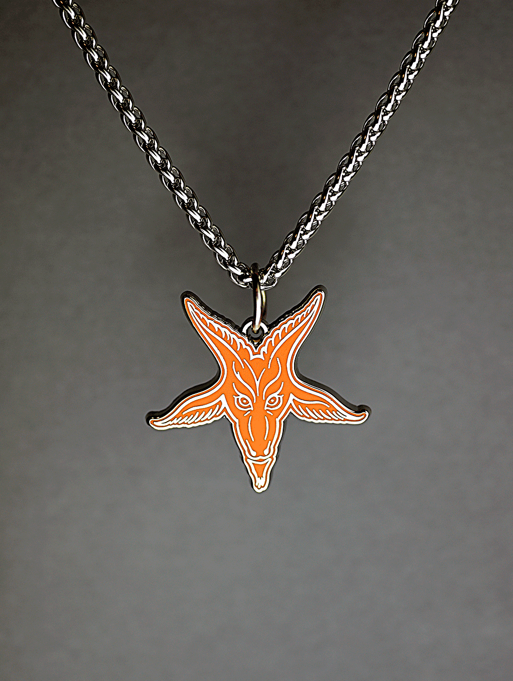 Baphomet Goats Head Cloisonne Medallion - Satanme