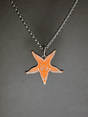 Baphomet Goats Head Cloisonne Medallion - Satanme