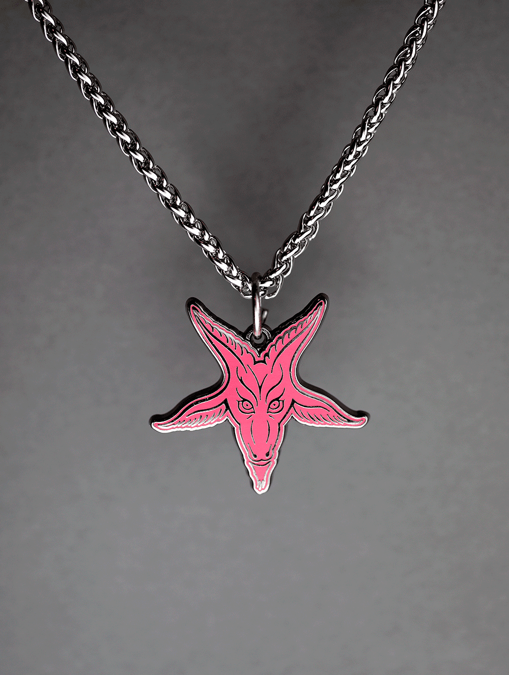 Baphomet Goats Head Cloisonne Medallion - Satanme