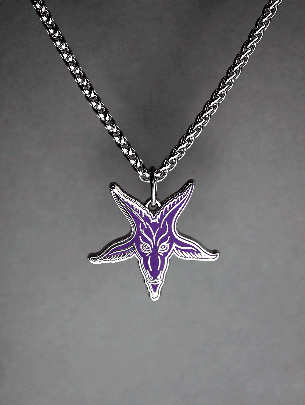 Baphomet Goats Head Cloisonne Medallion - Satanme