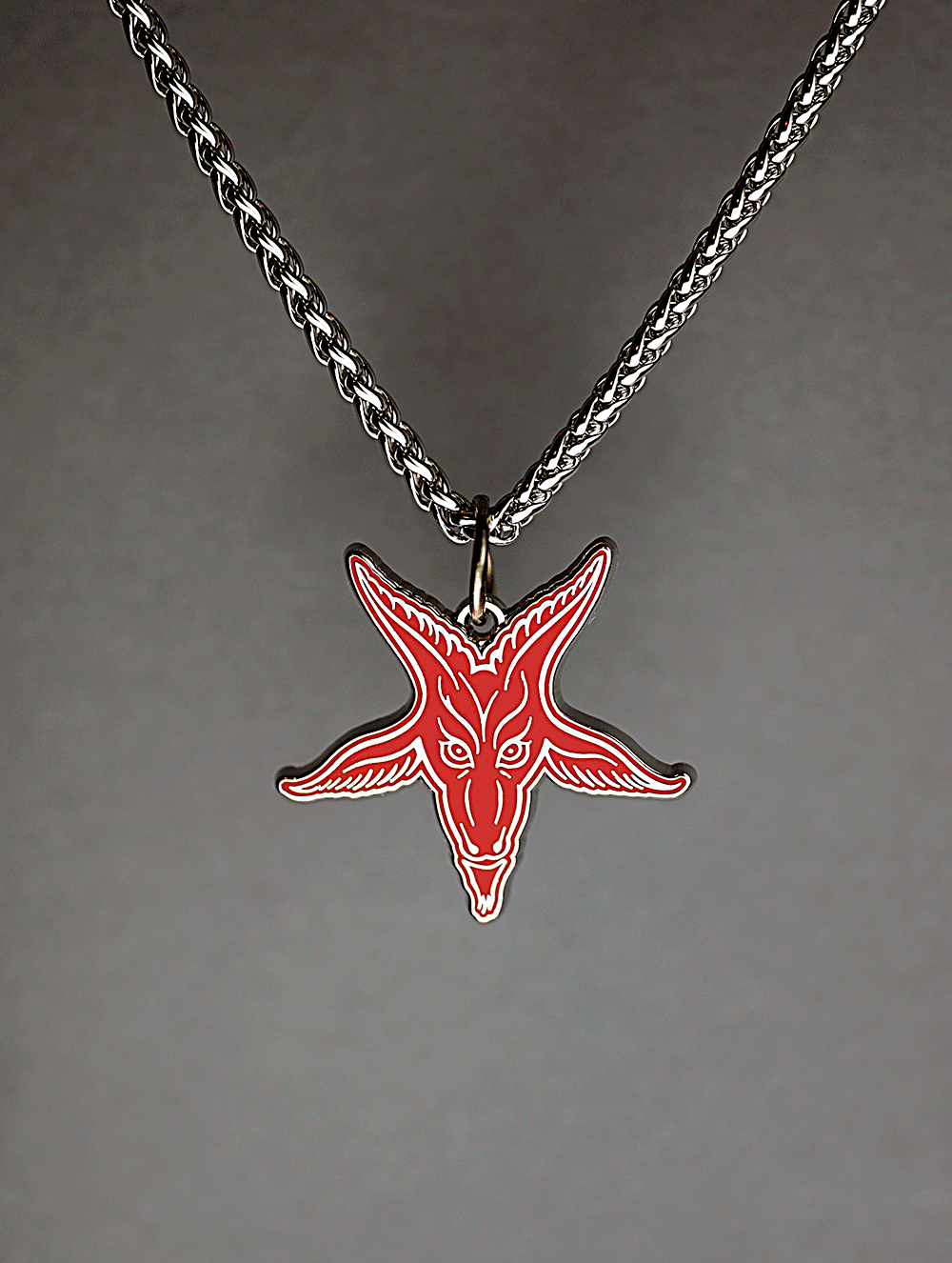 Baphomet Goats Head Cloisonne Medallion - Satanme