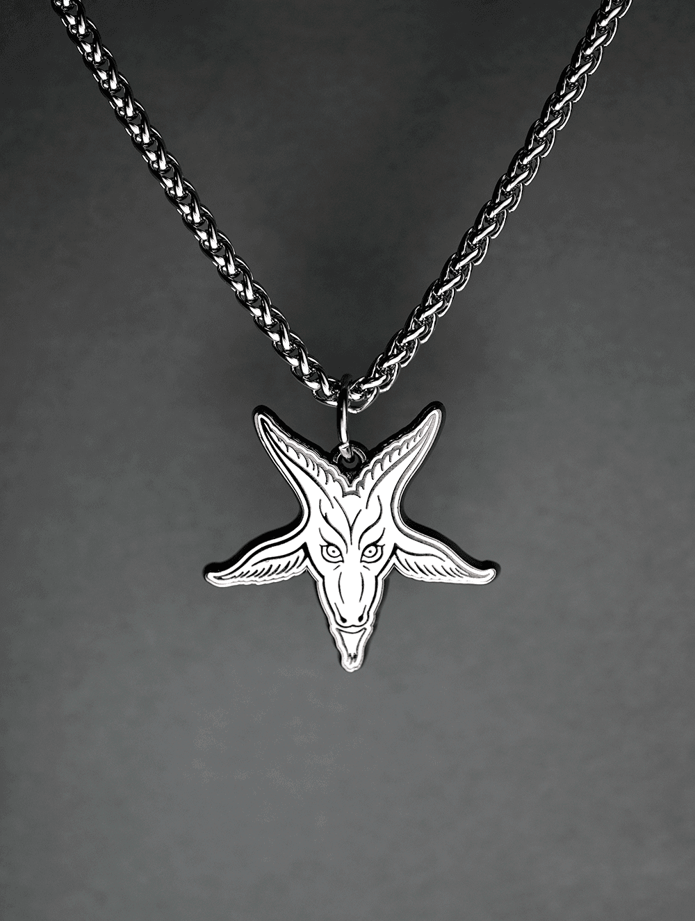 Baphomet Goats Head Cloisonne Medallion - Satanme