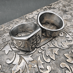 Brimstone Steel Signet Ring - Satanme