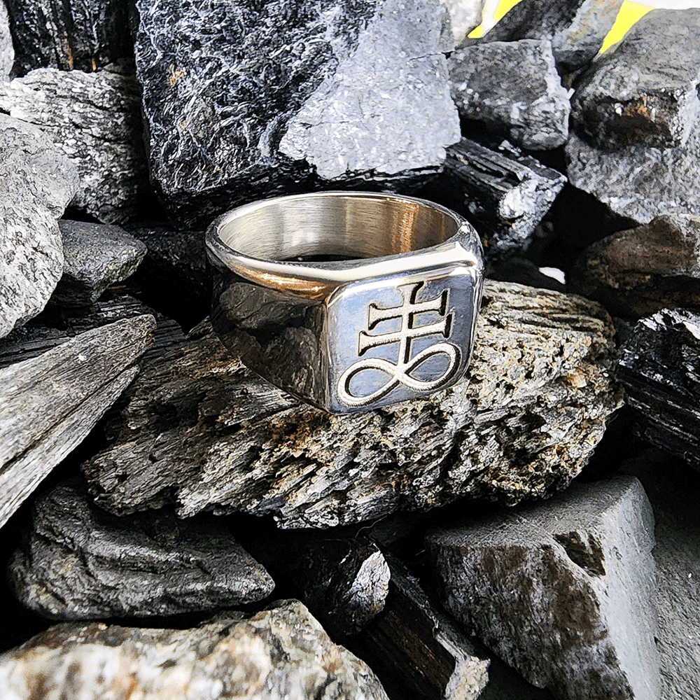 Brimstone Steel Signet Ring - Satanme
