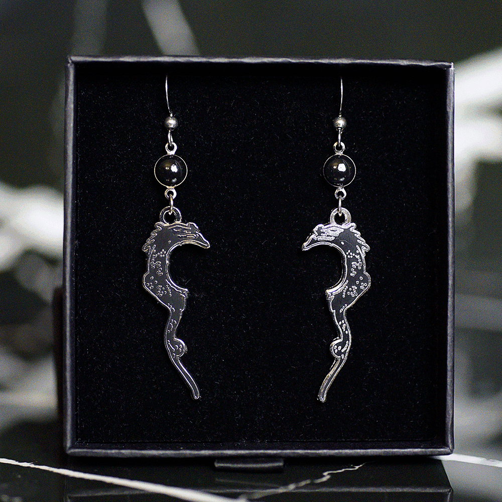 Satanic Bible Dragon Earrings - Satanme