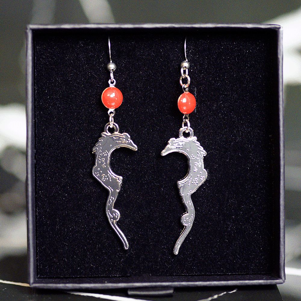 Satanic Bible Dragon Earrings - Satanme