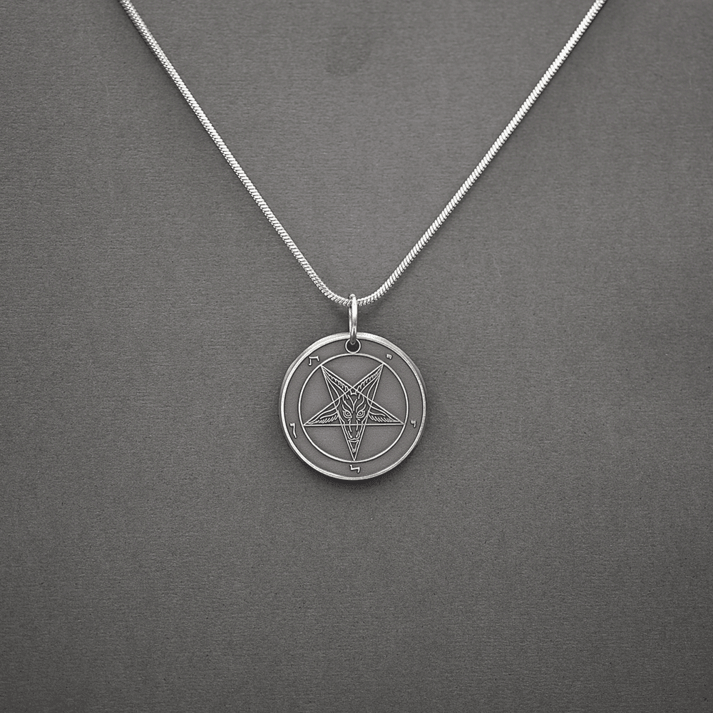 Eclipsed Moon - Baphomet Cloisonné Medallion - Satanme