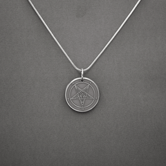 Eclipsed Moon - Baphomet Cloisonné Medallion - Satanme