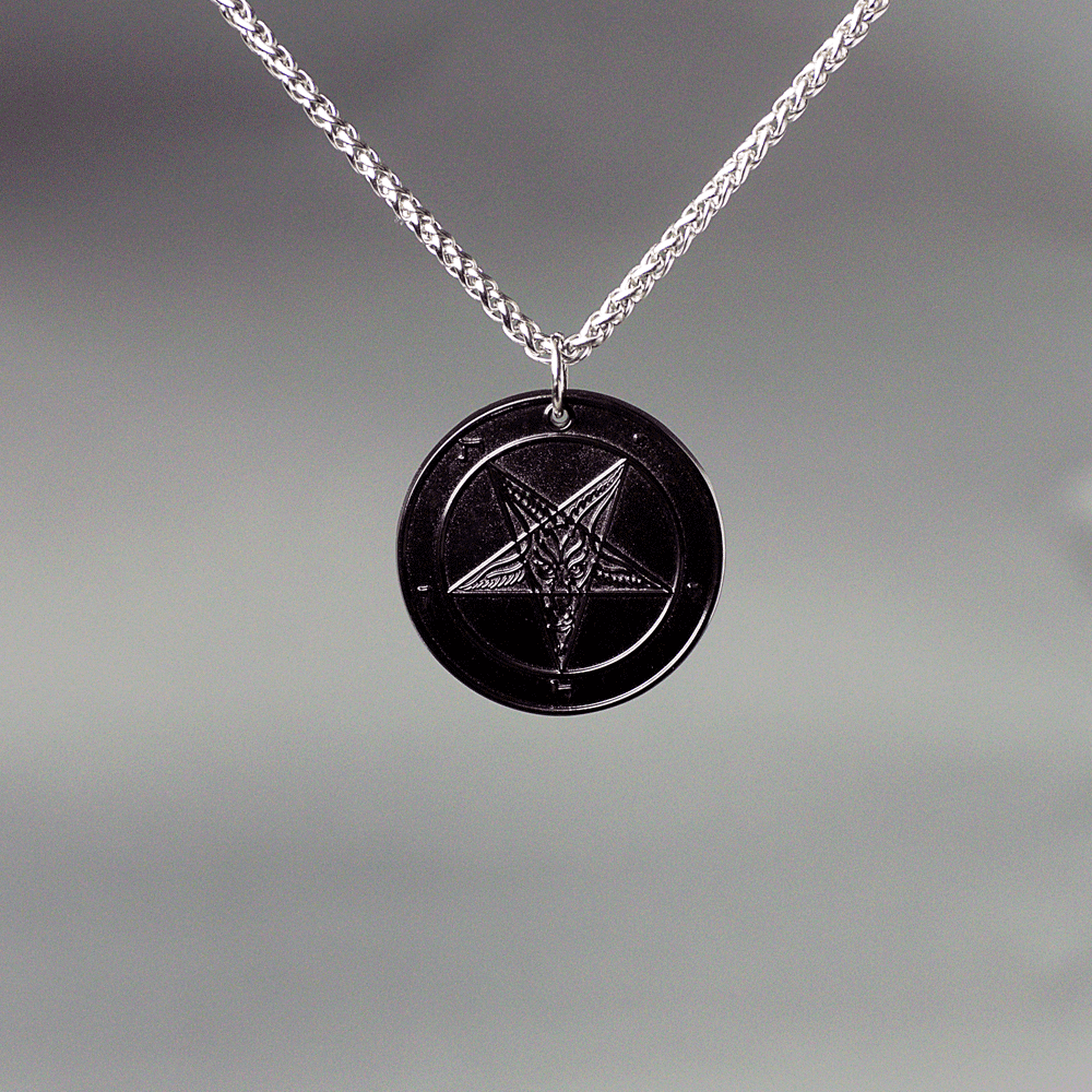 Midnight Moon - Baphomet Cloisonné Medallion - Satanme