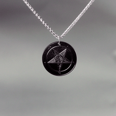 Midnight Moon - Baphomet Cloisonné Medallion - Satanme