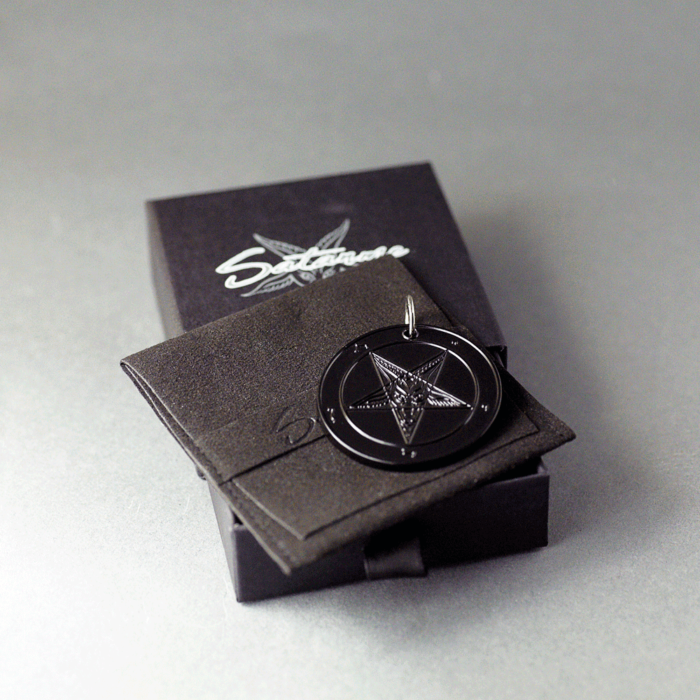 Midnight Moon - Baphomet Cloisonné Medallion - Satanme