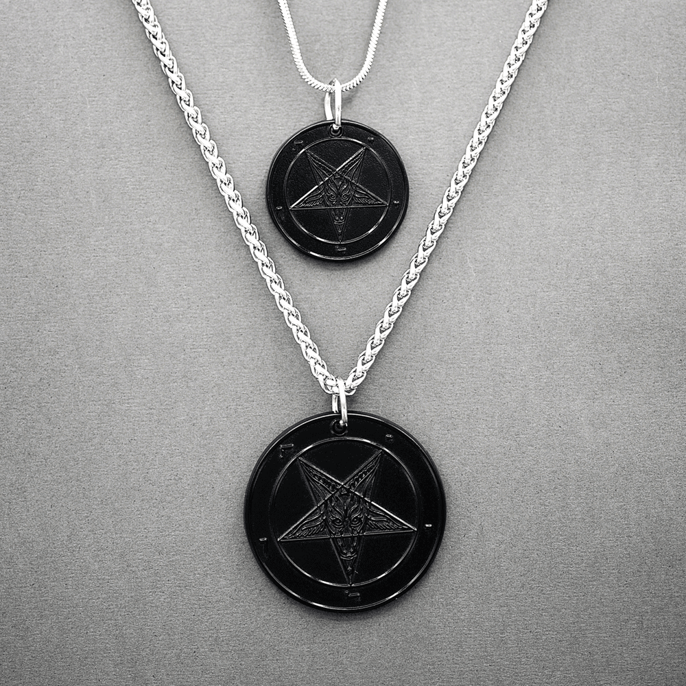 Midnight Moon - Baphomet Cloisonné Medallion - Satanme