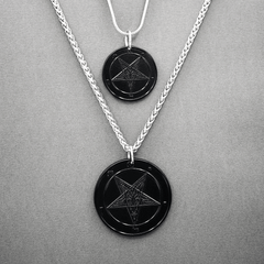Midnight Moon - Baphomet Cloisonné Medallion - Satanme