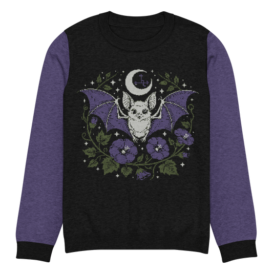 Bat & Bloom Knitted Sweater - Satanme
