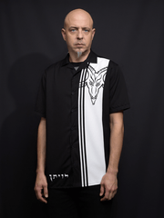 Bone Black Baphomet Camp Shirt - Satanme