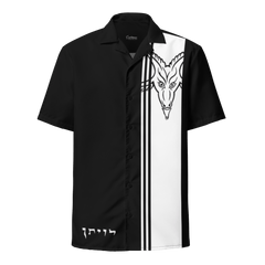 Bone Black Baphomet Camp Shirt - Satanme