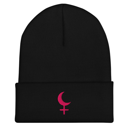 Dark Moon Lilith Cuffed Beanie - Satanme