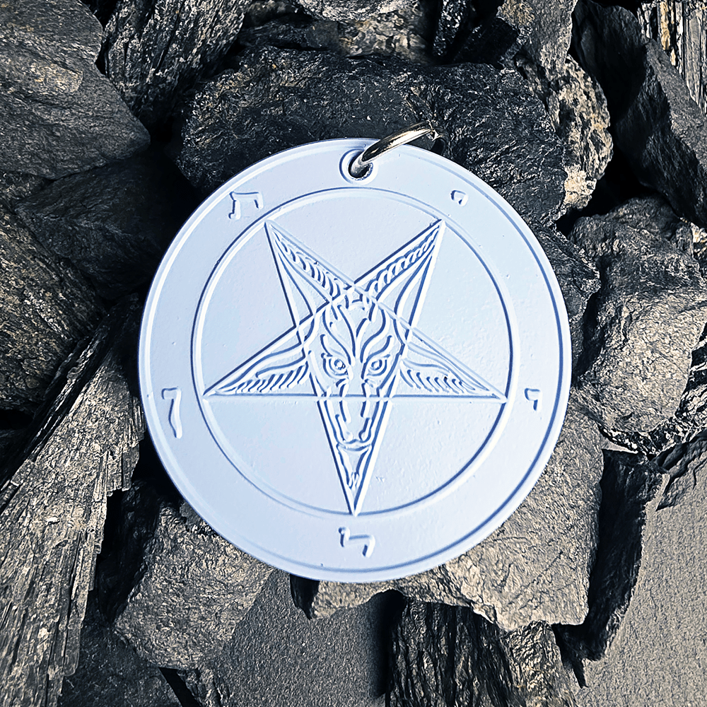 Frost Veil Moon - Baphomet Cloisonné Medallion - Satanme