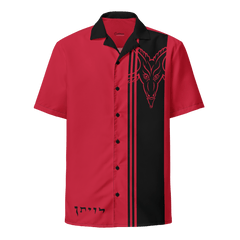 HellFire Red Baphomet Camp Shirt - Satanme