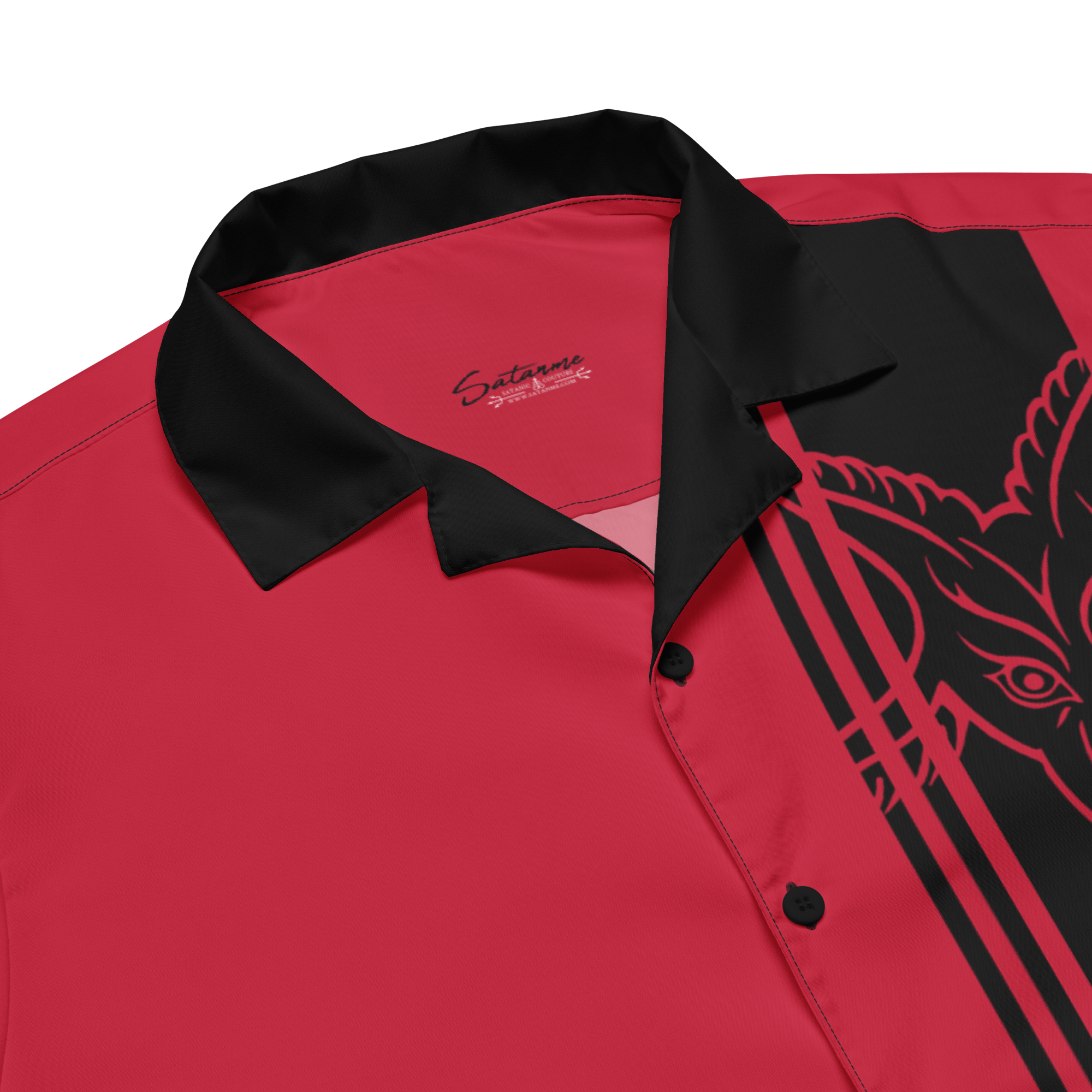 HellFire Red Baphomet Camp Shirt - Satanme