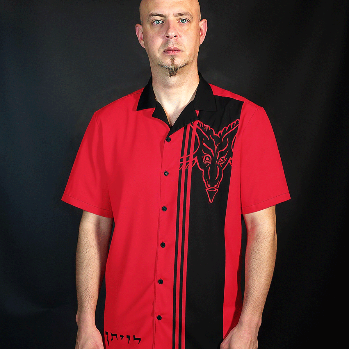 HellFire Red Baphomet Camp Shirt - Satanme