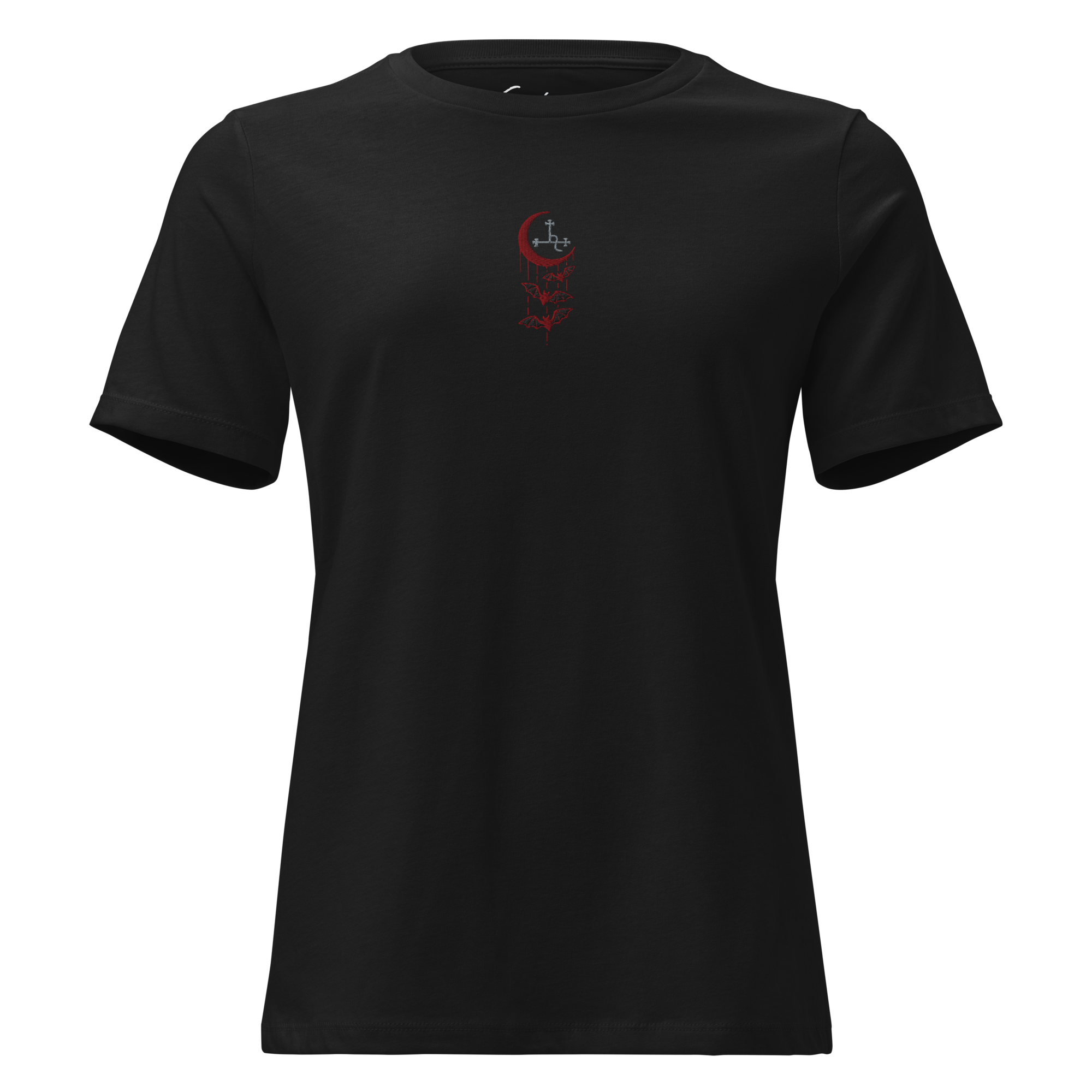 Lilith’s Embrace Embroidered Women's Fitted Shirt - Satanme