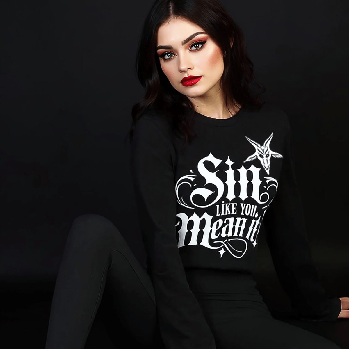 Sin Like You Mean It Long Sleeve Shirt - Satanme