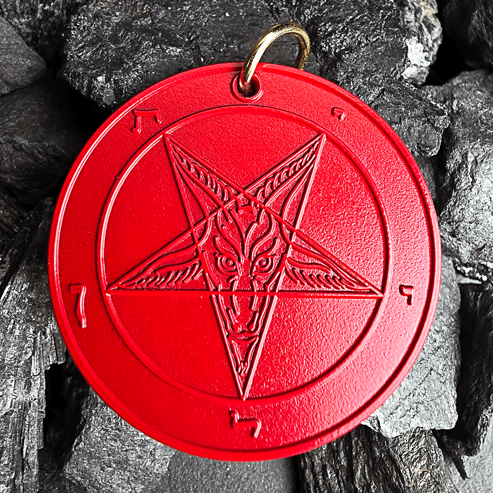 The Pyre Moon - Baphomet Cloisonné Medallion - Satanme
