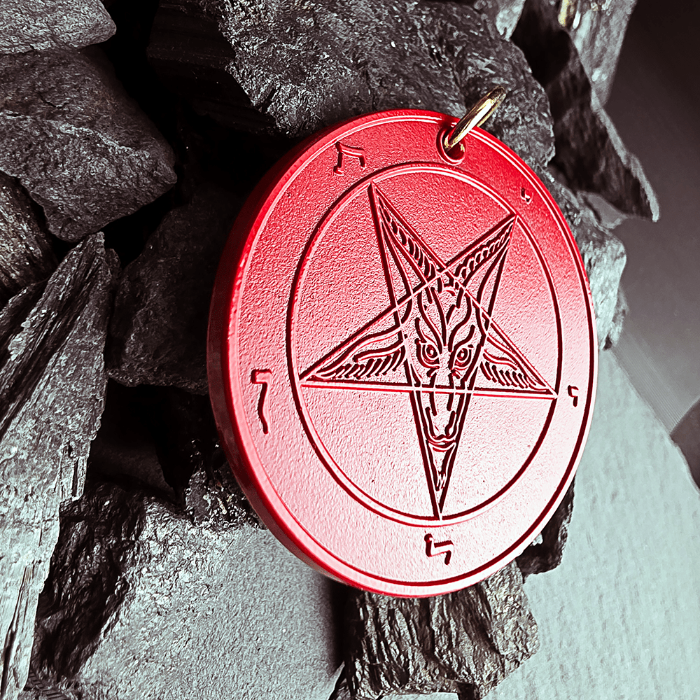 The Pyre Moon - Baphomet Cloisonné Medallion - Satanme