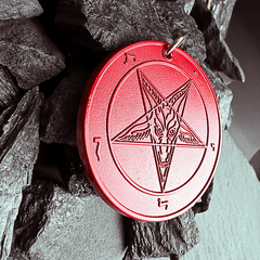 The Pyre Moon - Baphomet Cloisonné Medallion - Satanme