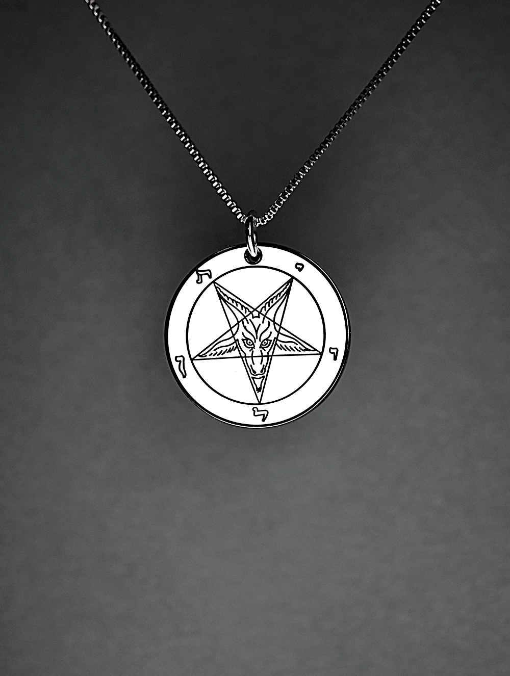 Bone White - Baphomet Cloisonné Medallion - Satanme
