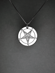 Bone White - Baphomet Cloisonné Medallion - Satanme