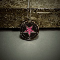 Evening Pink - Baphomet Cloisonné Medallion - Satanme