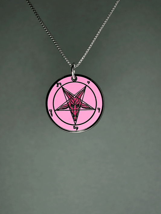 Forbidden Pink - Baphomet Cloisonné Medallion - Satanme