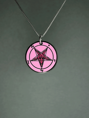 Forbidden Pink - Baphomet Cloisonné Medallion - Satanme