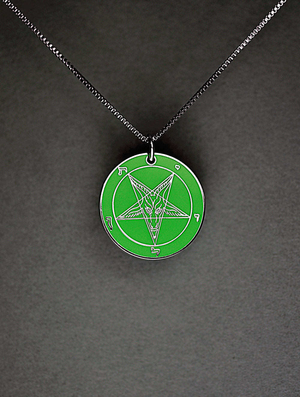 Green Envy - Baphomet Cloisonné Medallion - Satanme