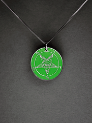 Green Envy - Baphomet Cloisonné Medallion - Satanme