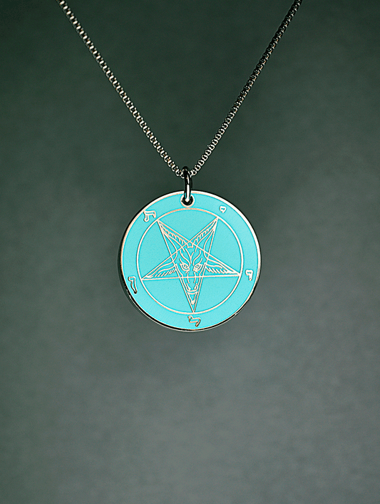 Teal Temptation - Baphomet Cloisonné Medallion - Satanme