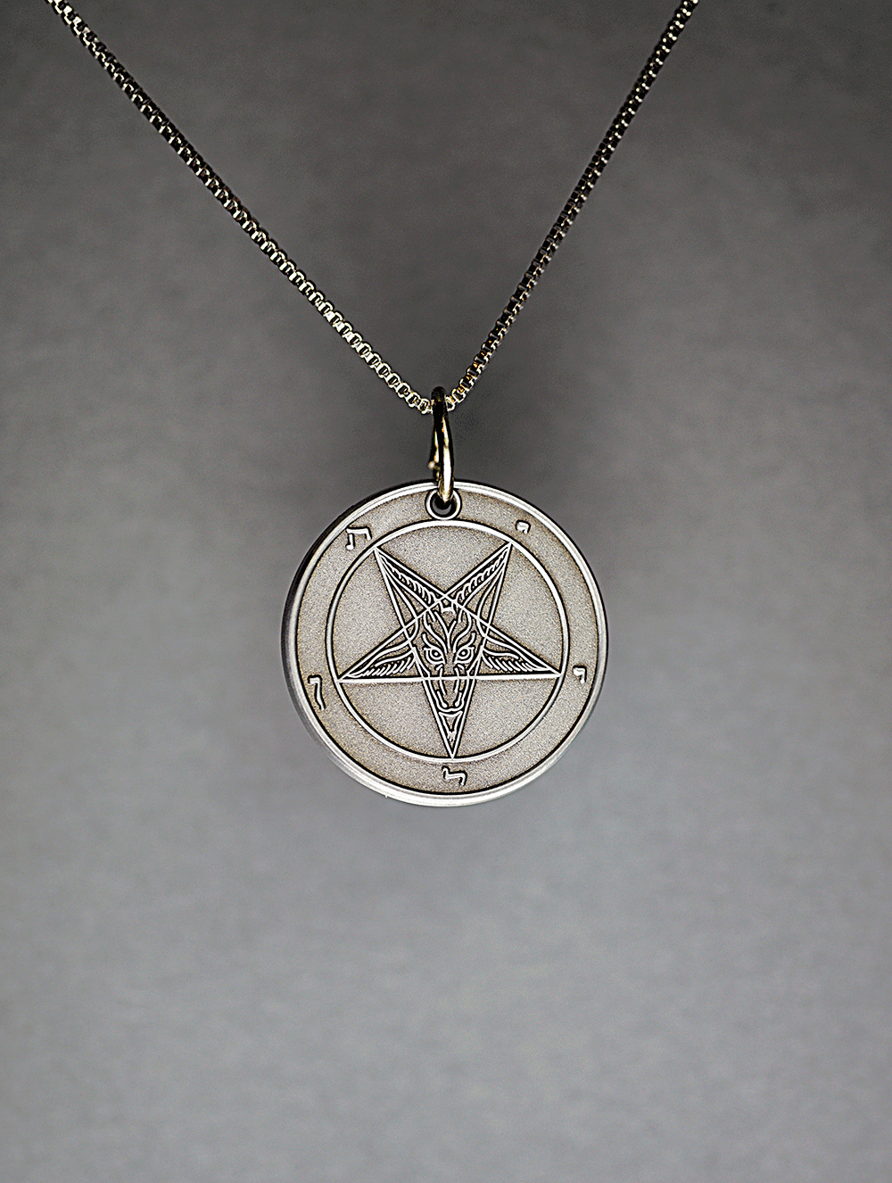 Wolf Moon - Baphomet Cloisonné Medallion - Satanme