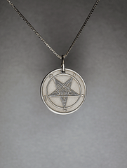 Wolf Moon - Baphomet Cloisonné Medallion - Satanme